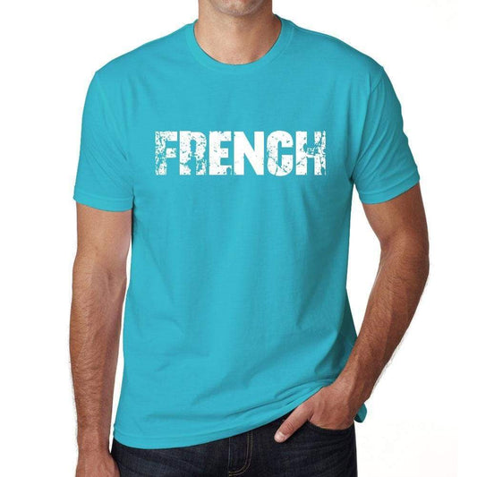 French Mens Short Sleeve Round Neck T-Shirt 00020 - Blue / S - Casual