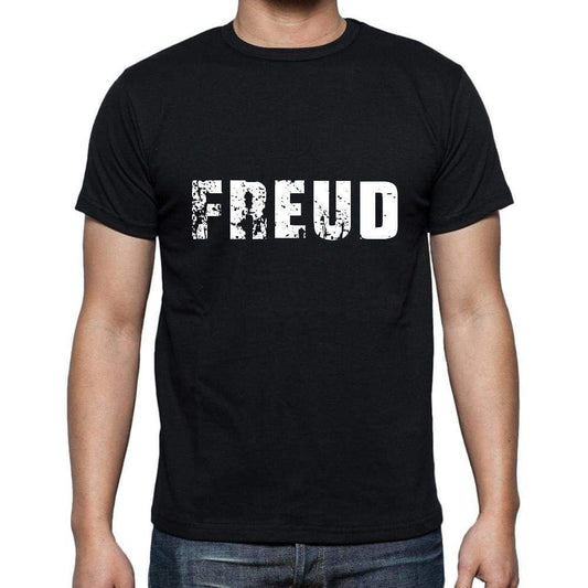 Freud Mens Short Sleeve Round Neck T-Shirt 5 Letters Black Word 00006 - Casual