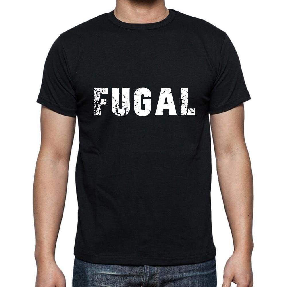 Fugal Mens Short Sleeve Round Neck T-Shirt 5 Letters Black Word 00006 - Casual