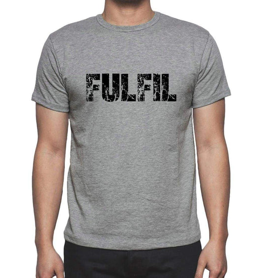 Fulfil Grey Mens Short Sleeve Round Neck T-Shirt 00018 - Grey / S - Casual