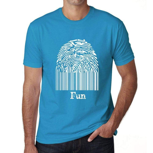 Fun Fingerprint Blue Mens Short Sleeve Round Neck T-Shirt Gift T-Shirt 00311 - Blue / S - Casual