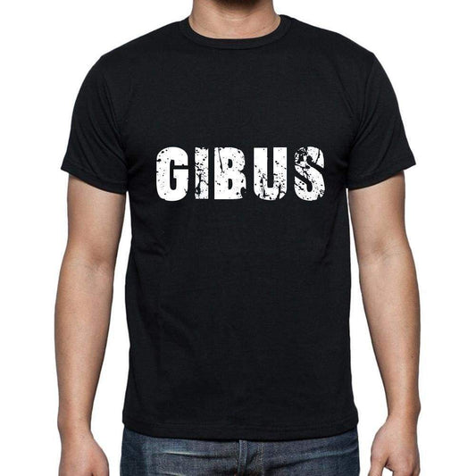 Gibus Mens Short Sleeve Round Neck T-Shirt 5 Letters Black Word 00006 - Casual