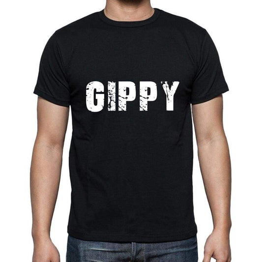 Gippy Mens Short Sleeve Round Neck T-Shirt 5 Letters Black Word 00006 - Casual