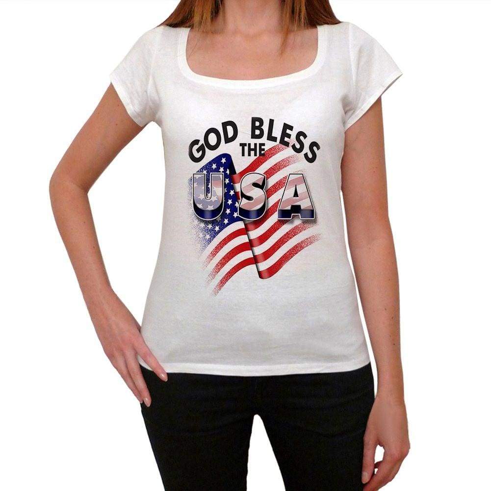 God Bless The Usa Womens Short Sleeve Round Neck T-Shirt 00111