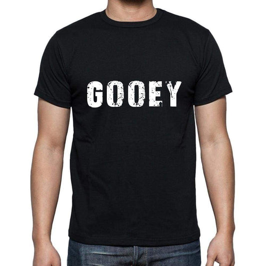 Gooey Mens Short Sleeve Round Neck T-Shirt 5 Letters Black Word 00006 - Casual