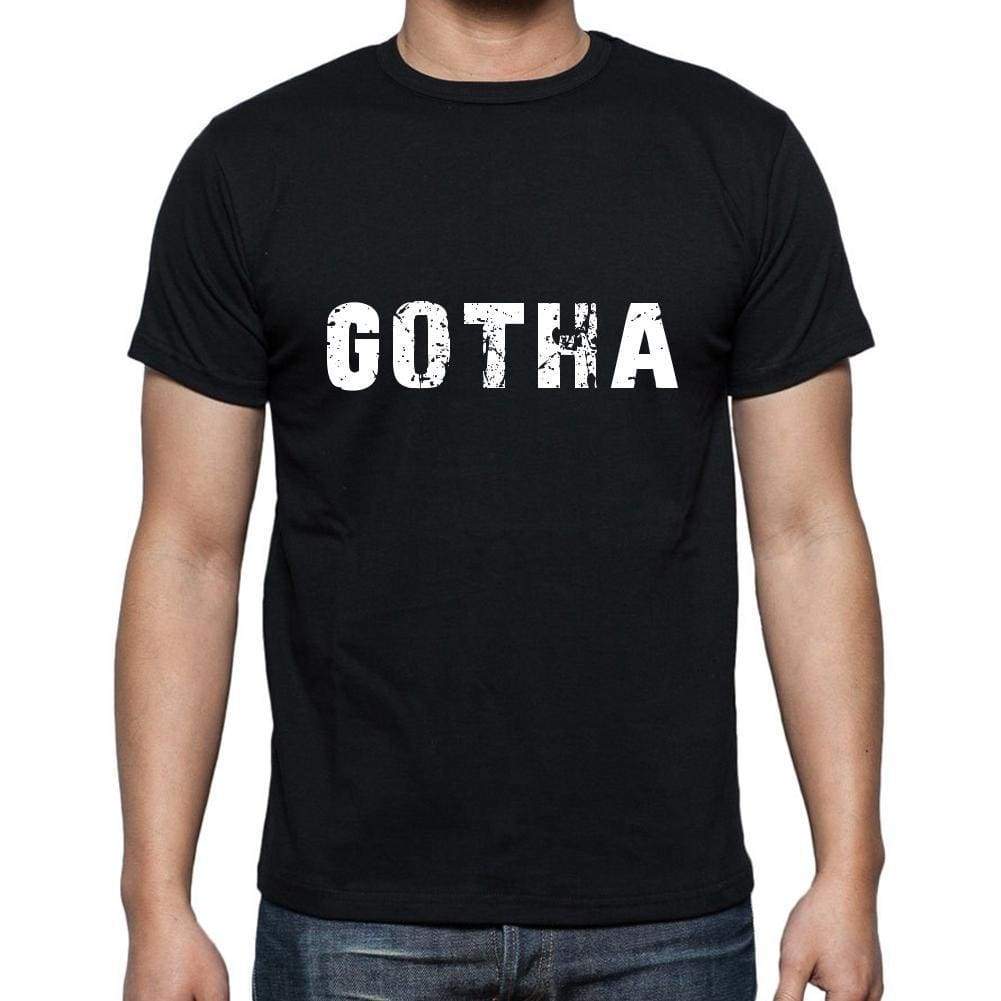 Gotha Mens Short Sleeve Round Neck T-Shirt 5 Letters Black Word 00006 - Casual