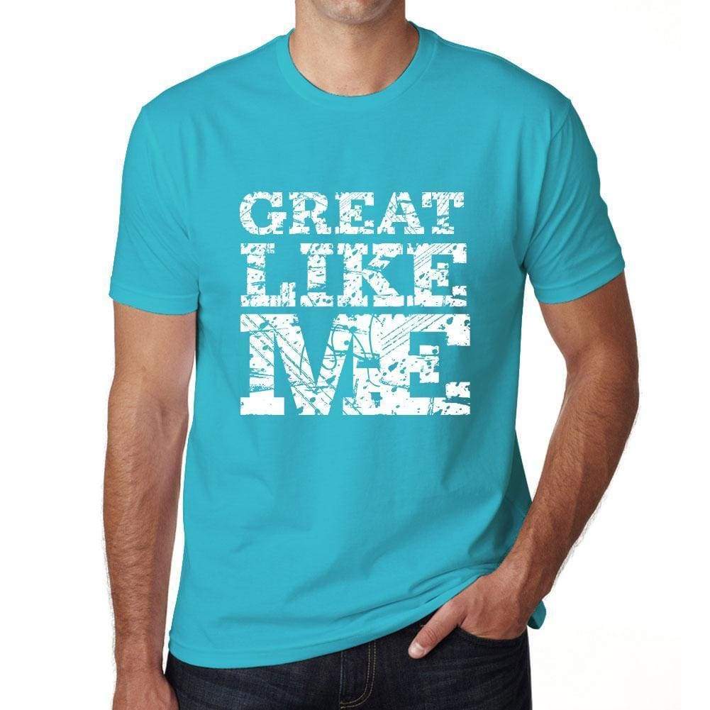 Great Like Me Blue Mens Short Sleeve Round Neck T-Shirt 00286 - Blue / S - Casual