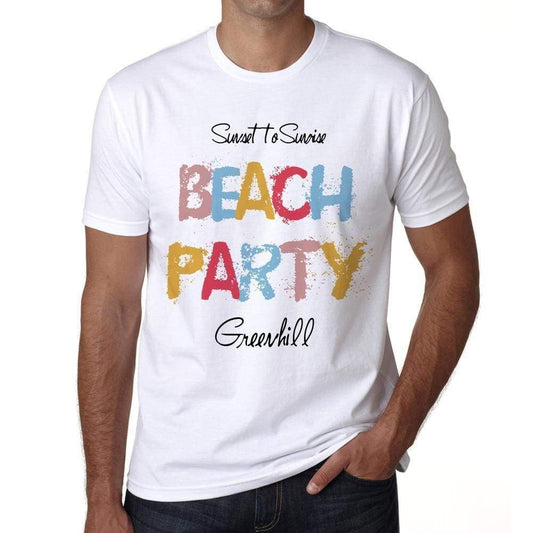 Greenhill Beach Party White Mens Short Sleeve Round Neck T-Shirt 00279 - White / S - Casual