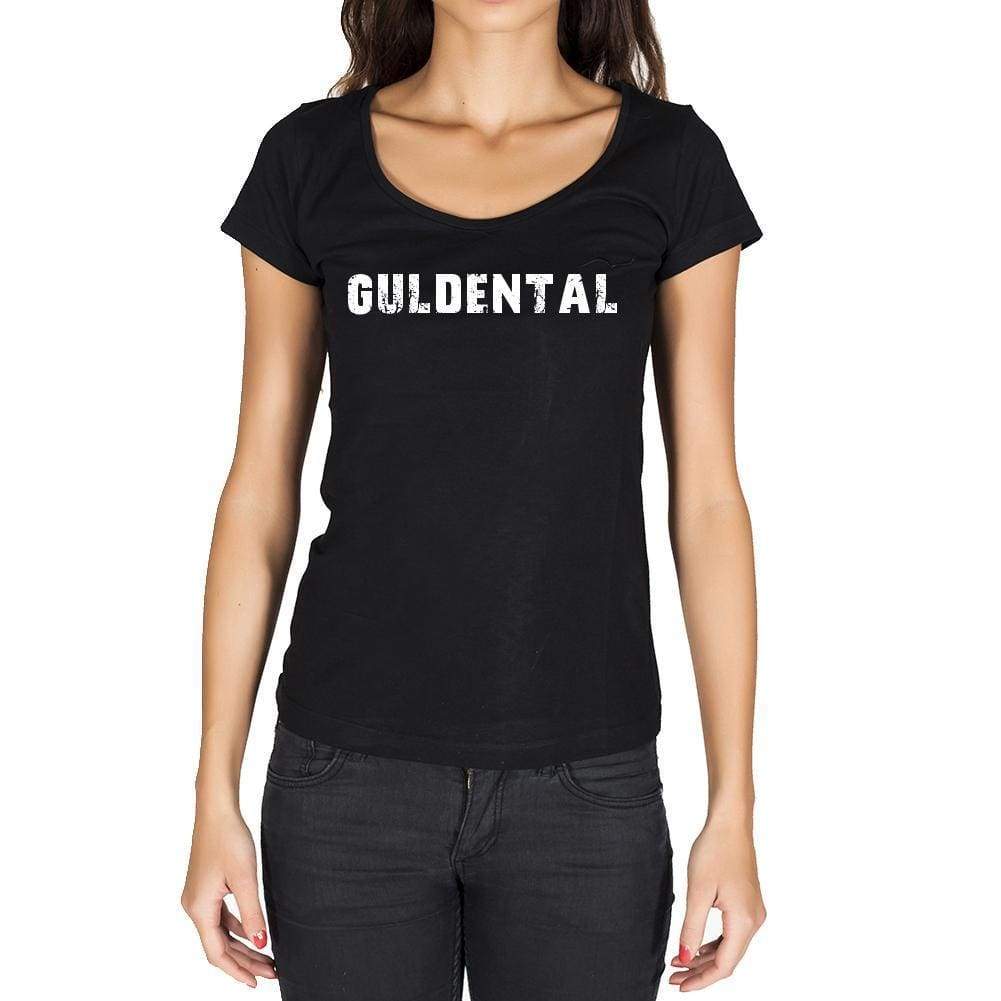 Guldental German Cities Black Womens Short Sleeve Round Neck T-Shirt 00002 - Casual