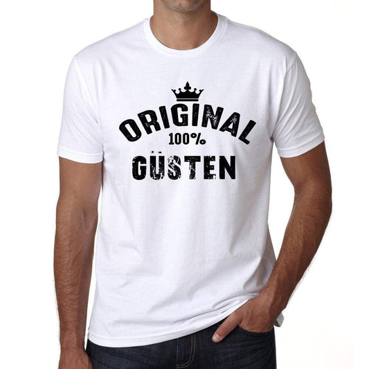 Güsten 100% German City White Mens Short Sleeve Round Neck T-Shirt 00001 - Casual