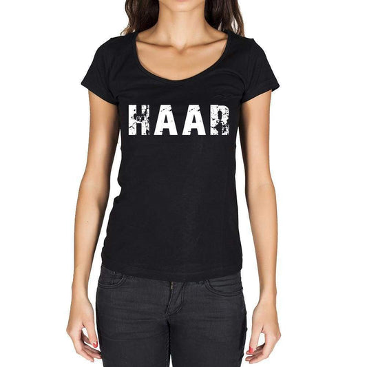 Haar German Cities Black Womens Short Sleeve Round Neck T-Shirt 00002 - Casual