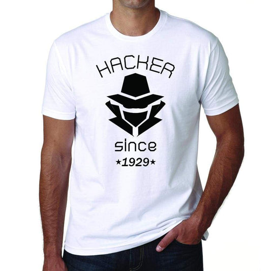 Hacker 1929 Mens Short Sleeve Round Neck T-Shirt 00087 - White / S - Casual