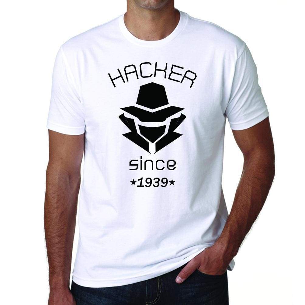 Hacker 1939 Mens Short Sleeve Round Neck T-Shirt 00087 - White / S - Casual