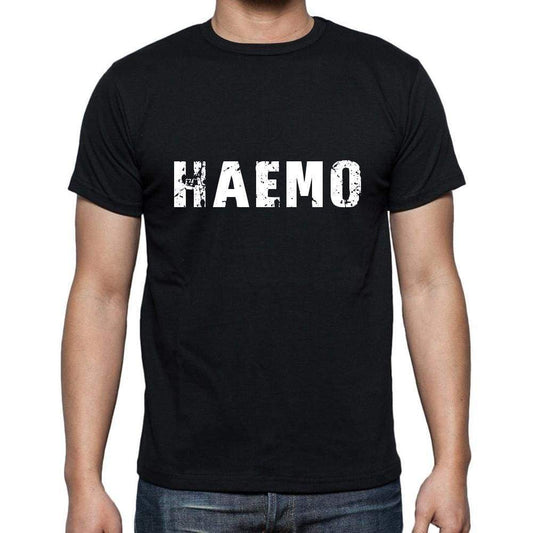 Haemo Mens Short Sleeve Round Neck T-Shirt 5 Letters Black Word 00006 - Casual