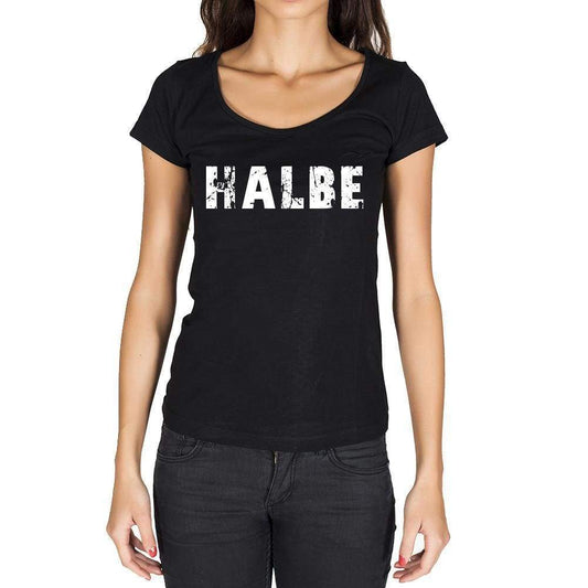 Halbe German Cities Black Womens Short Sleeve Round Neck T-Shirt 00002 - Casual