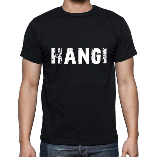 Hangi Mens Short Sleeve Round Neck T-Shirt 5 Letters Black Word 00006 - Casual