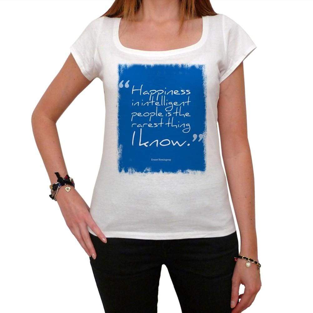 Happiness In Intelligent People White Womens T-Shirt 100% Cotton 00168