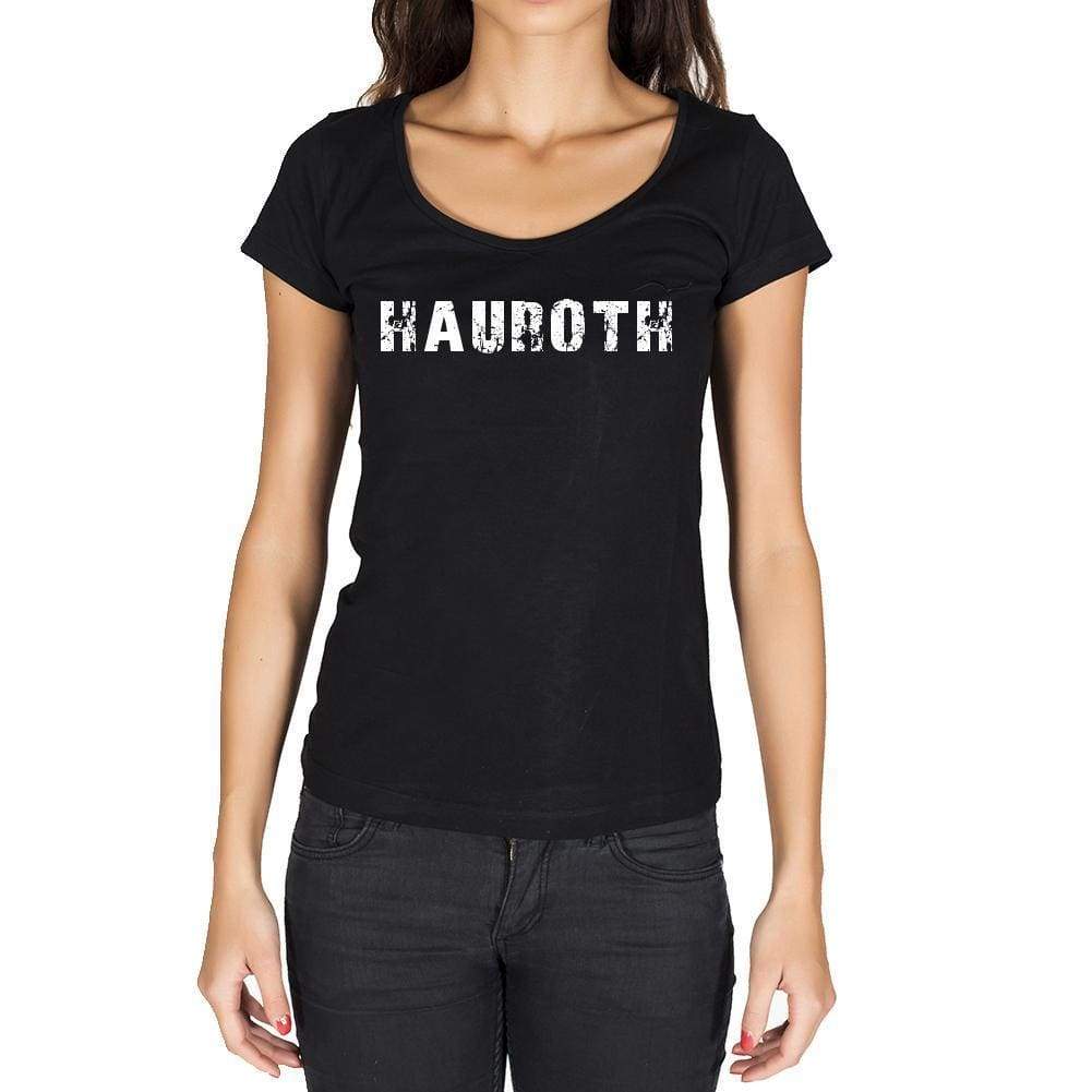 Hauroth German Cities Black Womens Short Sleeve Round Neck T-Shirt 00002 - Casual