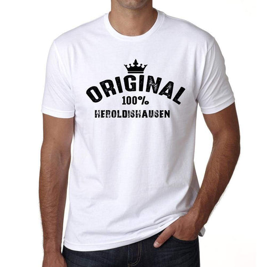 Heroldishausen 100% German City White Mens Short Sleeve Round Neck T-Shirt 00001 - Casual