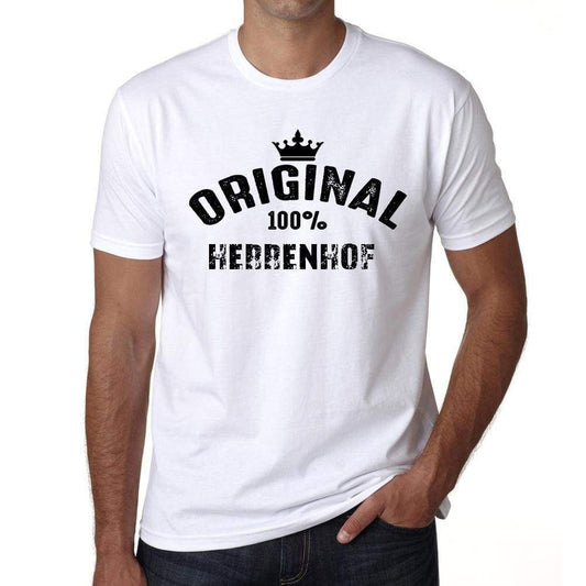 Herrenhof 100% German City White Mens Short Sleeve Round Neck T-Shirt 00001 - Casual