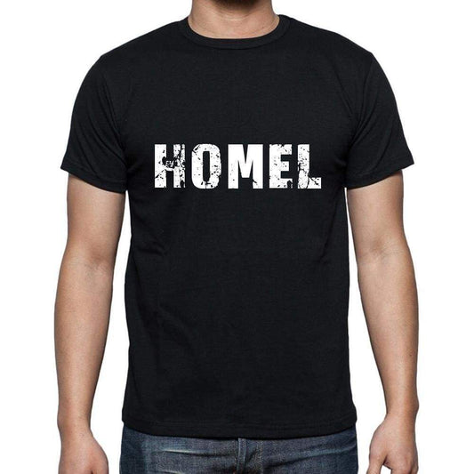 Homel Mens Short Sleeve Round Neck T-Shirt 5 Letters Black Word 00006 - Casual