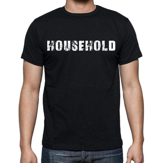 Household Mens Short Sleeve Round Neck T-Shirt Black T-Shirt En