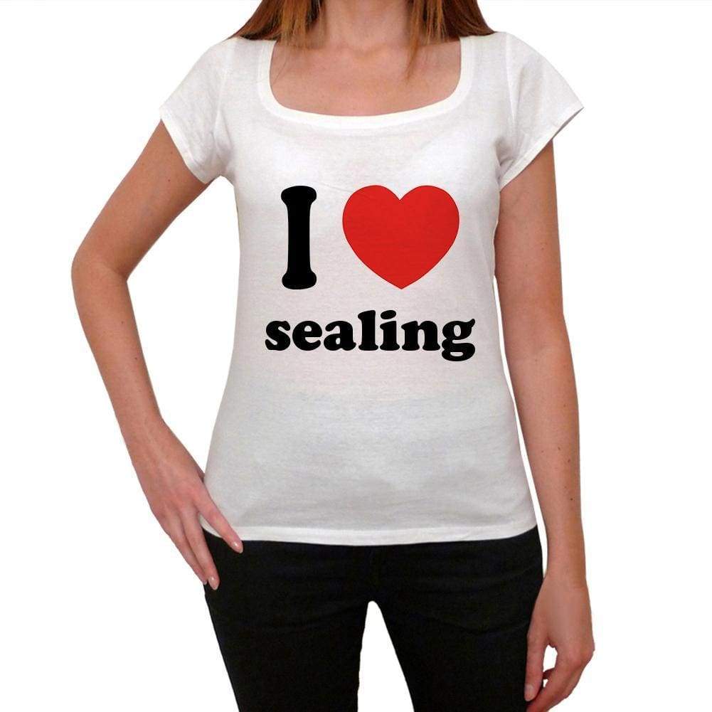 I Love Sealing Womens Short Sleeve Round Neck T-Shirt 00037 - Casual