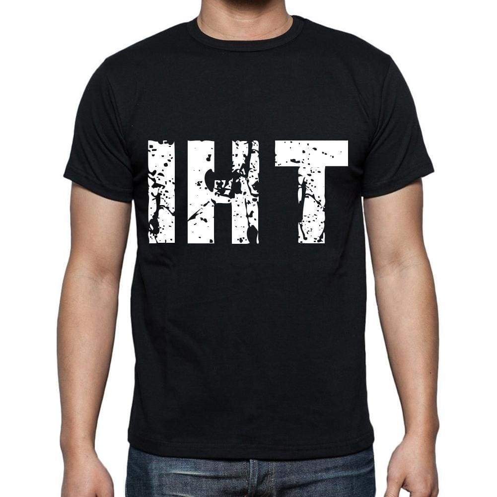 Iht Men T Shirts Short Sleeve T Shirts Men Tee Shirts For Men Cotton Black 3 Letters - Casual