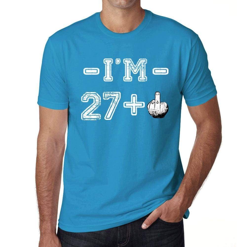 Im 27 Plus Mens T-Shirt Blue Birthday Gift 00446 - Blue / Xs - Casual