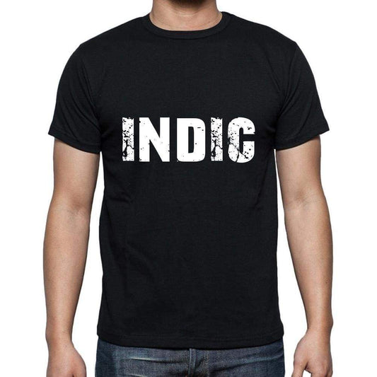 Indic Mens Short Sleeve Round Neck T-Shirt 5 Letters Black Word 00006 - Casual