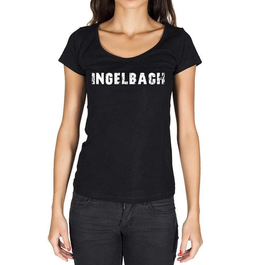 Ingelbach German Cities Black Womens Short Sleeve Round Neck T-Shirt 00002 - Casual