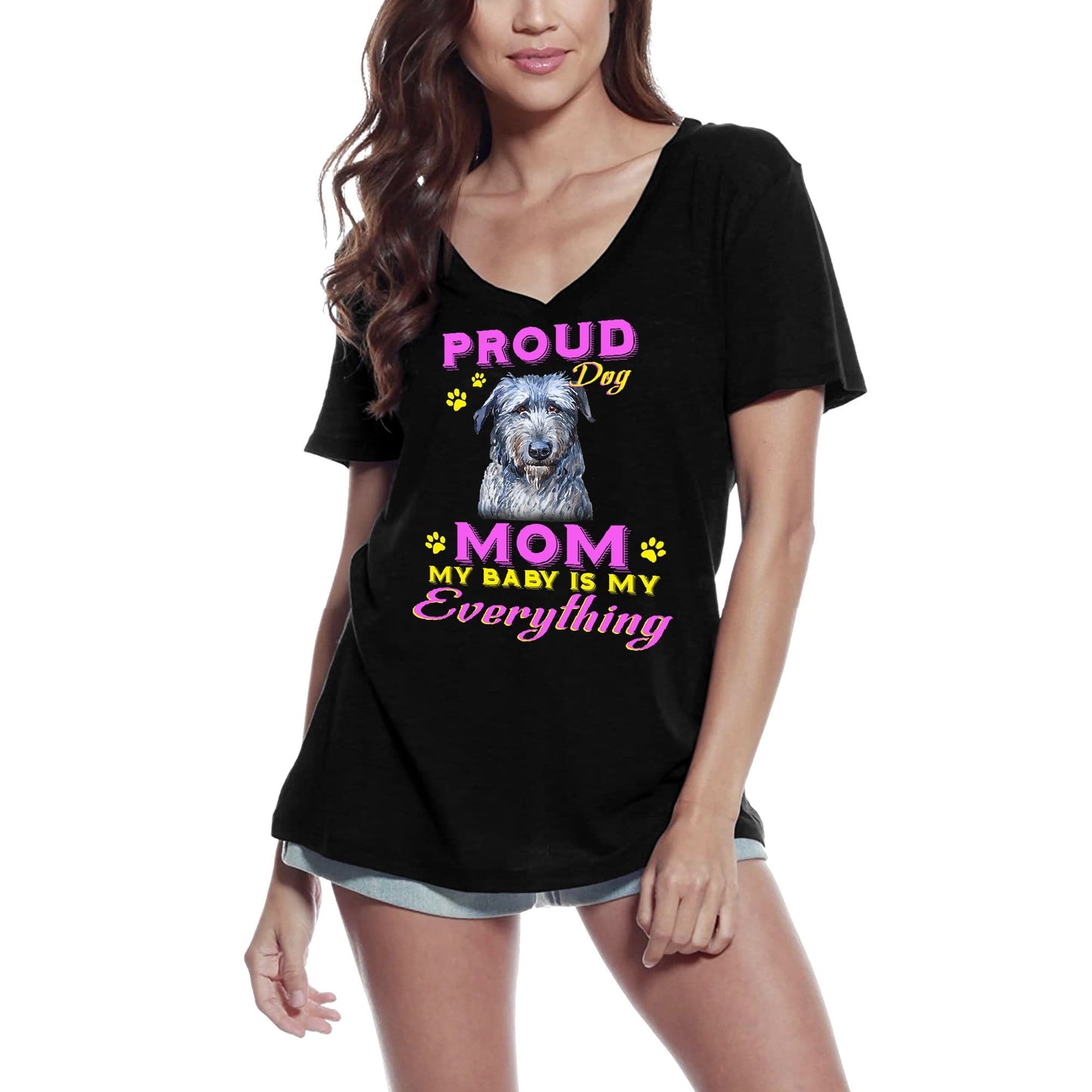 ULTRABASIC Women's T-Shirt Proud Day - Irish Wolfhound Dog Mom - My Baby is My Everything
