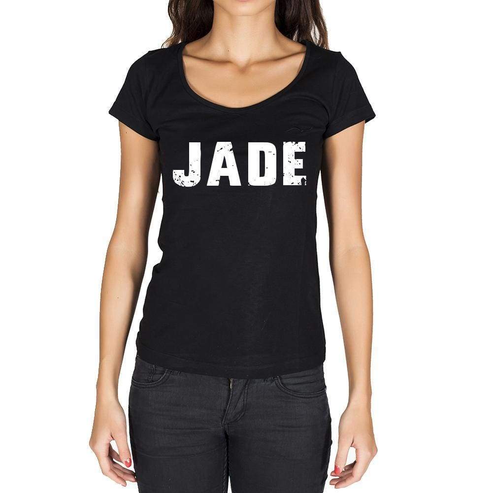 Jade German Cities Black Womens Short Sleeve Round Neck T-Shirt 00002 - Casual
