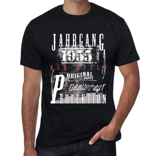 Jahrgang Birthday 1955 Black Mens Short Sleeve Round Neck T-Shirt Gift T-Shirt 00352 - Black / Xs - Casual