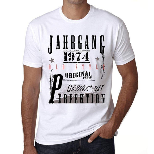 Jahrgang Birthday 1974 Mens Short Sleeve Round Neck T-Shirt Gift T-Shirt 00350 - White / Xs - Casual