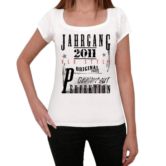 Jahrgang Birthday 2011 White Womens Short Sleeve Round Neck T-Shirt Gift T-Shirt 00351 - White / Xs - Casual