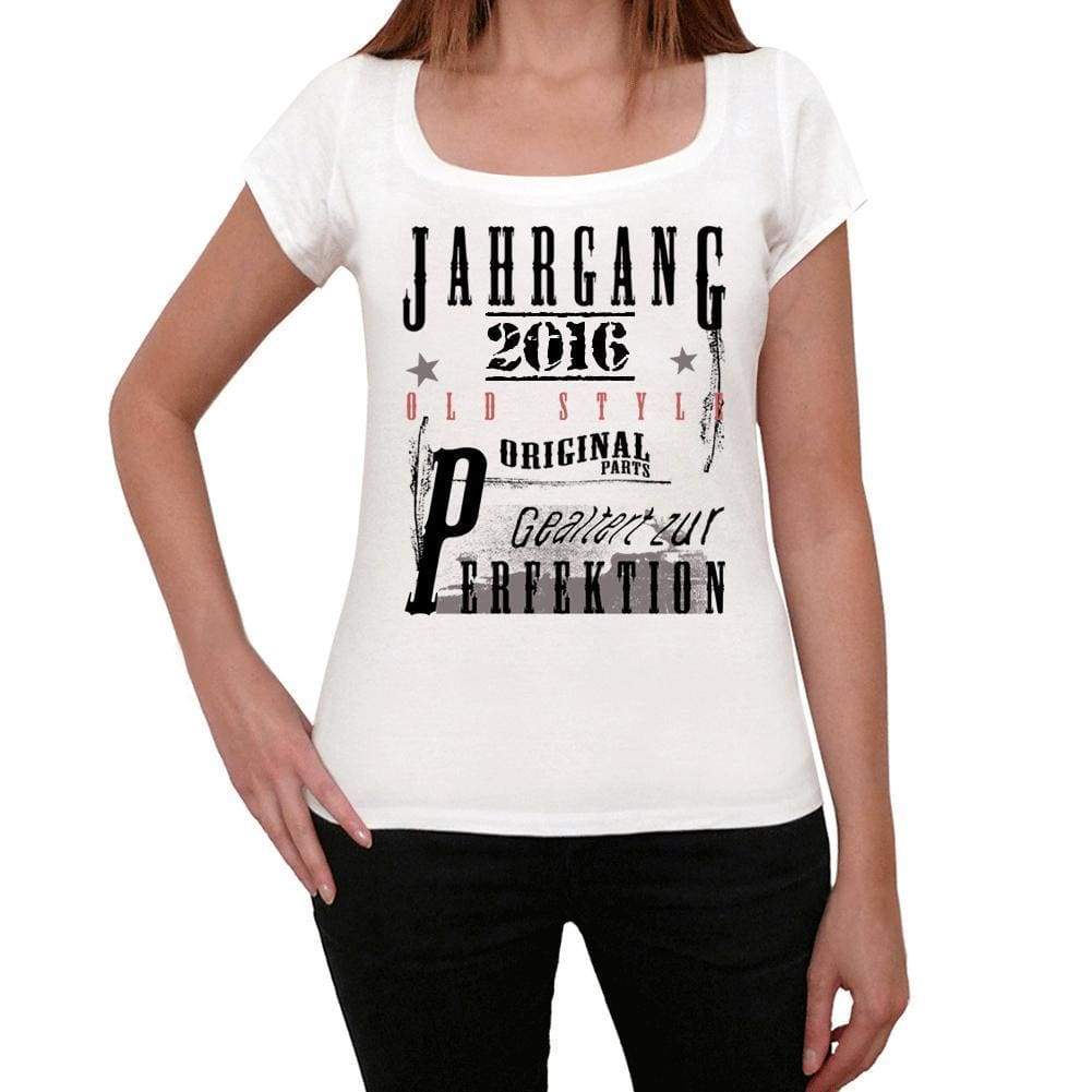 Jahrgang Birthday 2016 White Womens Short Sleeve Round Neck T-Shirt Gift T-Shirt 00351 - White / Xs - Casual