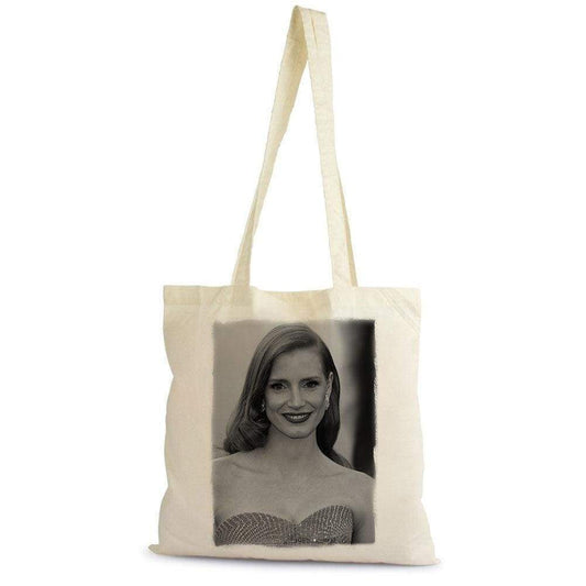 Jessica Chastain Tote Bag Shopping Natural Cotton Gift Beige 00272 - Beige / 100% Cotton - Tote Bag
