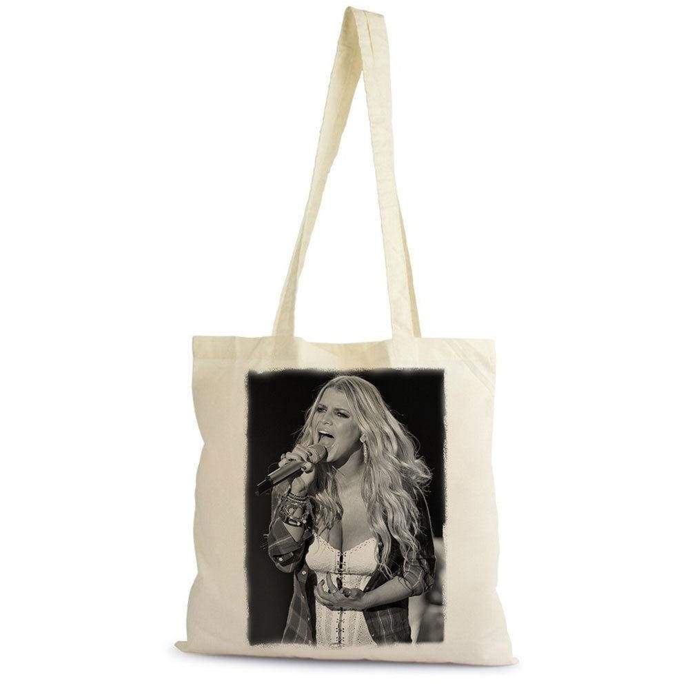 Jessica Simpson Tote Bag Shopping Natural Cotton Gift Beige 00272 - Beige / 100% Cotton - Tote Bag