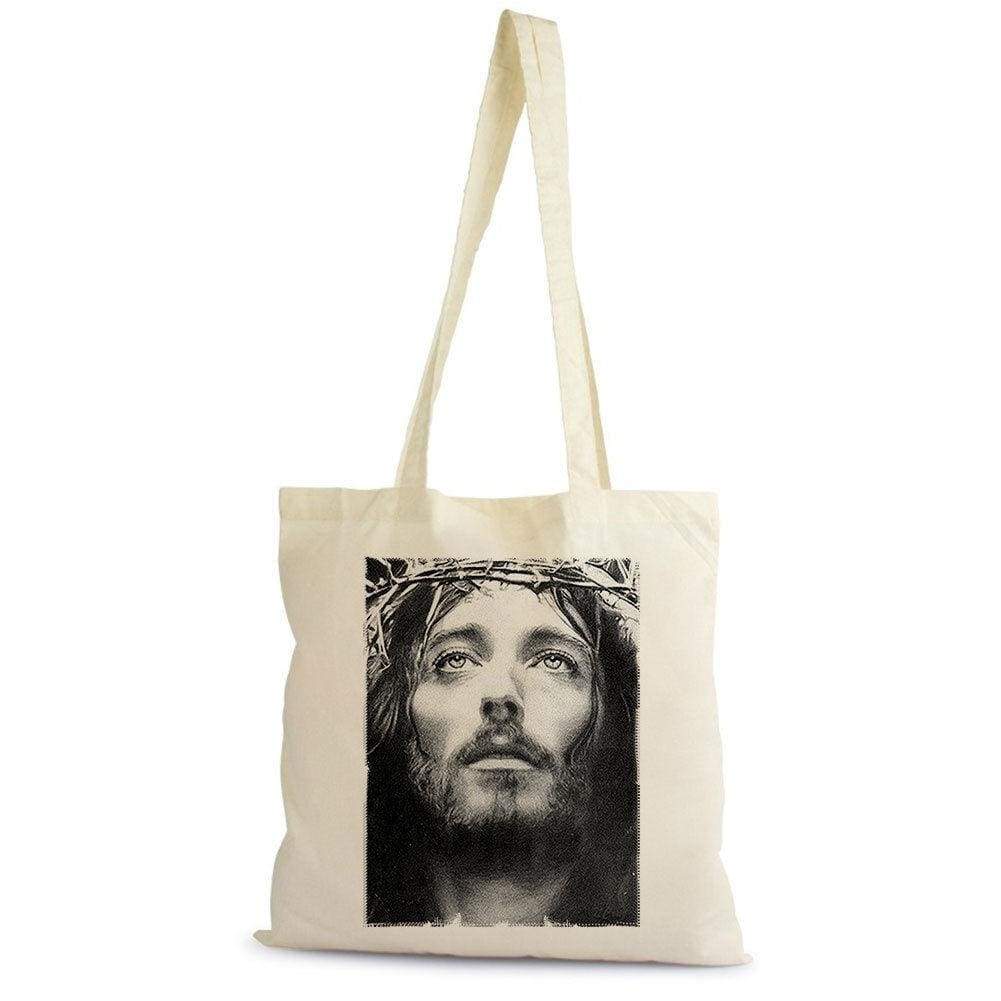 Jesus Christ Tote Bag Shopping Natural Cotton Gift Beige 00272 - Beige / 100% Cotton - Tote Bag