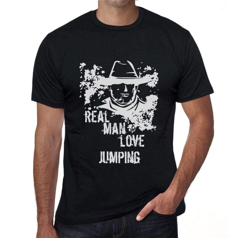 Jumping Real Men Love Jumping Mens T Shirt Black Birthday Gift 00538 - Black / Xs - Casual