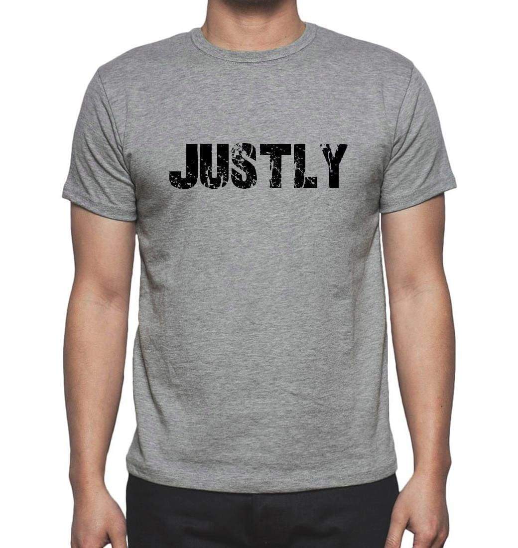 Justly Grey Mens Short Sleeve Round Neck T-Shirt 00018 - Grey / S - Casual