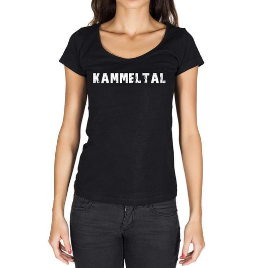 Kammeltal German Cities Black Womens Short Sleeve Round Neck T-Shirt 00002 - Casual