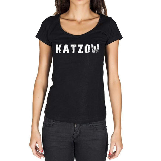 Katzow German Cities Black Womens Short Sleeve Round Neck T-Shirt 00002 - Casual