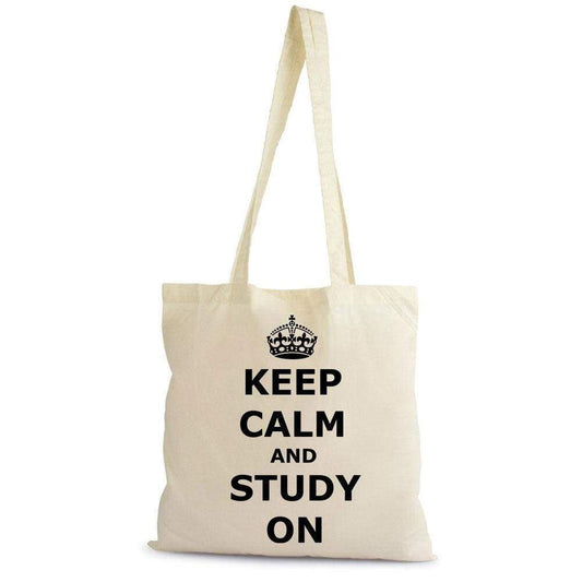 Keep Calm And Study On H Tote Bag Shopping Natural Cotton Gift Beige 00272 - Beige / 100% Cotton - Tote Bag