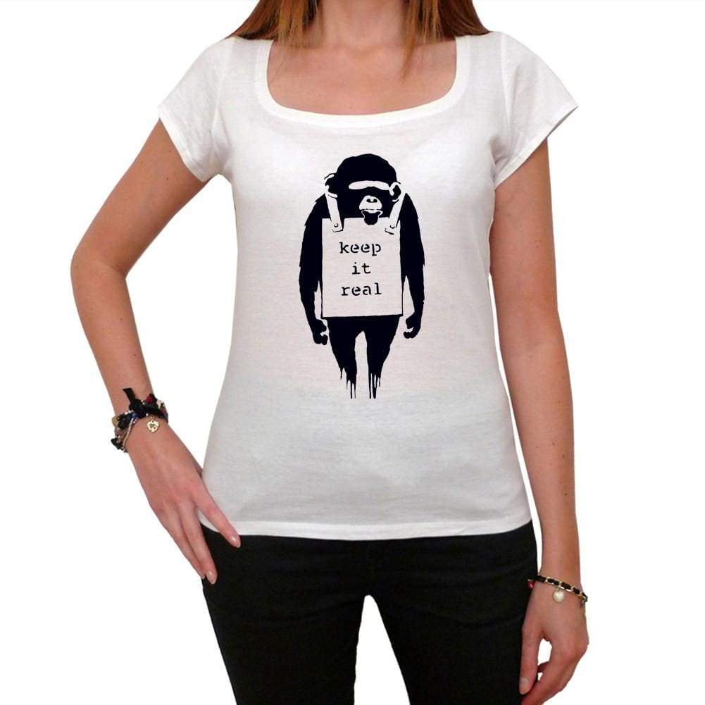 Keep It Real Chimp 1 Tshirt White Womens T-Shirt 00163