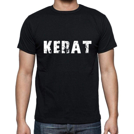 Kerat Mens Short Sleeve Round Neck T-Shirt 5 Letters Black Word 00006 - Casual