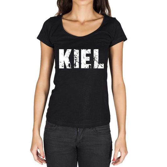Kiel German Cities Black Womens Short Sleeve Round Neck T-Shirt 00002 - Casual