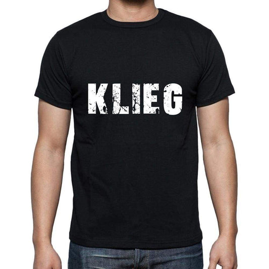 Klieg Mens Short Sleeve Round Neck T-Shirt 5 Letters Black Word 00006 - Casual