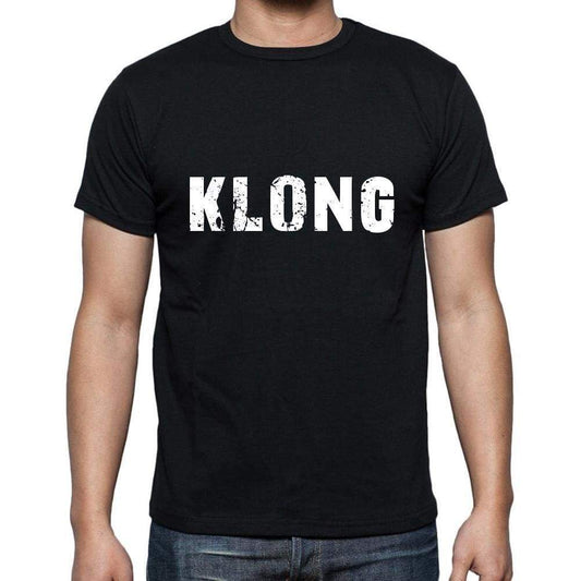 Klong Mens Short Sleeve Round Neck T-Shirt 5 Letters Black Word 00006 - Casual